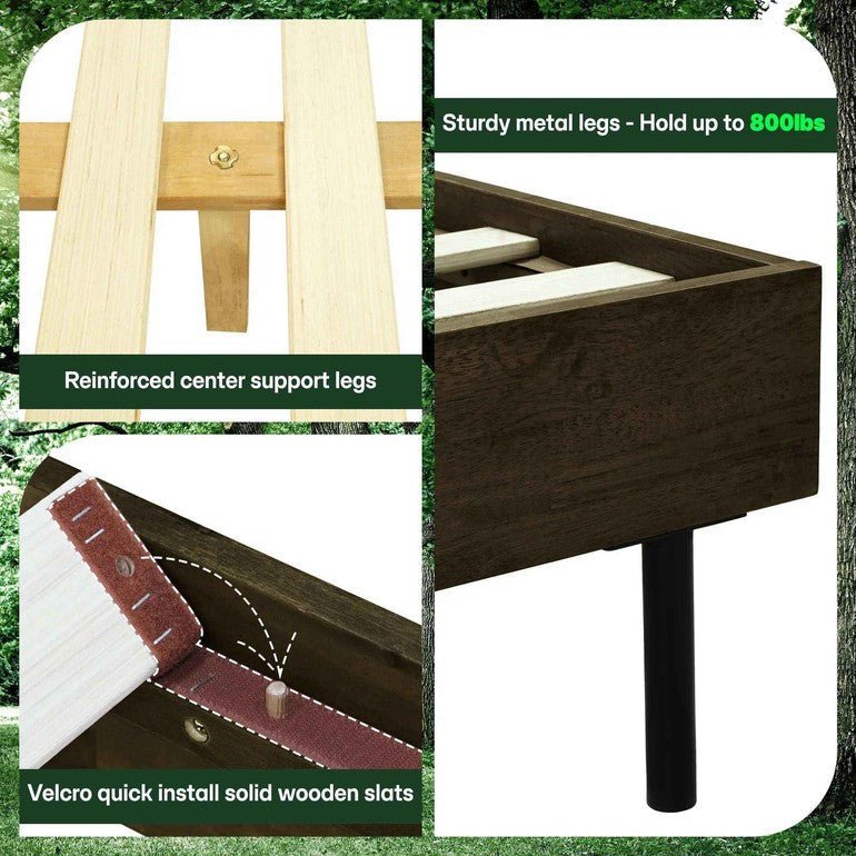 Alander Solid Wood Bed Frame - HearthHub