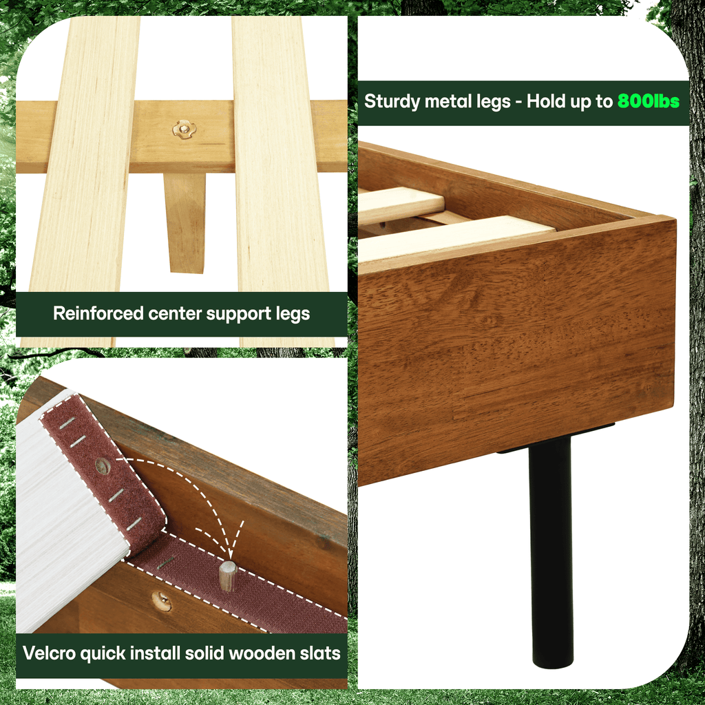 Alander Solid Wood Bed Frame - HearthHub
