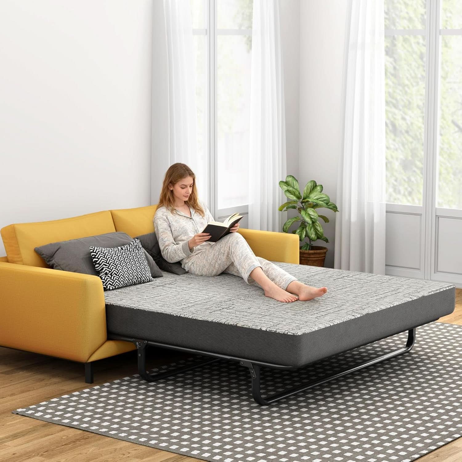 4 - Inch Memory Foam Sofa Mattress Queen Size - HearthHub
