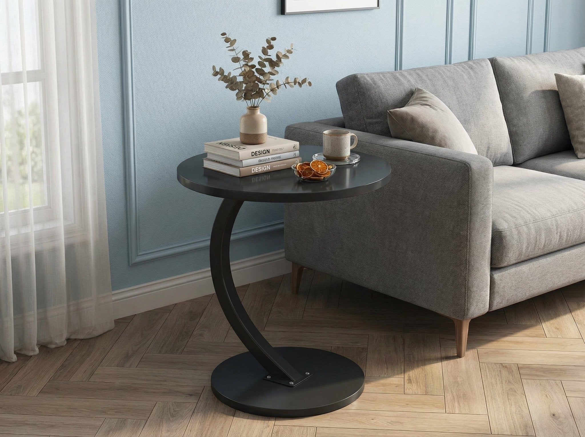 Modern Side Table – Round, C - Shape & Petal Designs | Sofa End Table with Metal - HearthHub