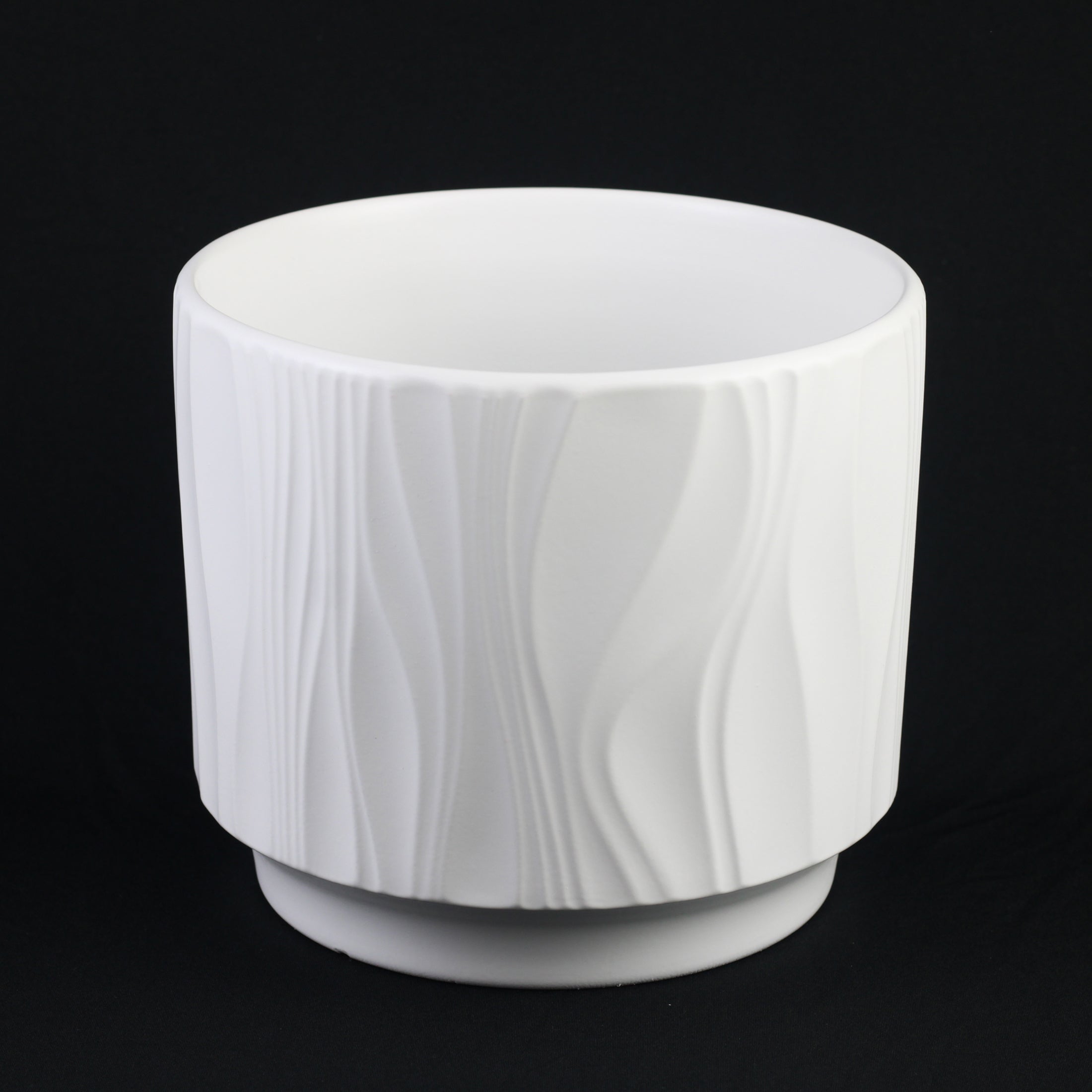 3 - Piece White Stoneware Planter Pot Set with Embossed Texture - HearthHub