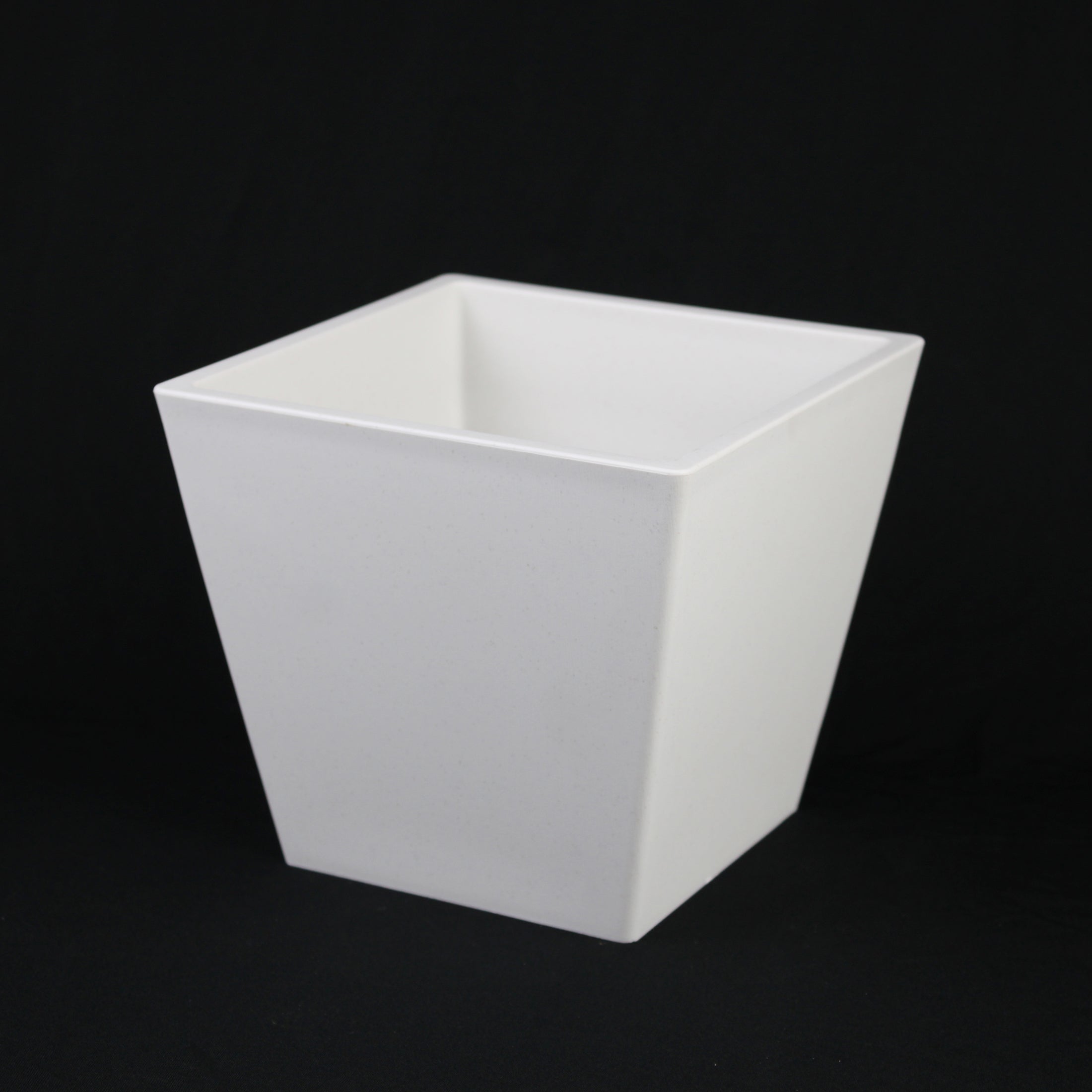 3 - Piece White Plastic Square Planter Pot Set – Modern Tapered Design - HearthHub
