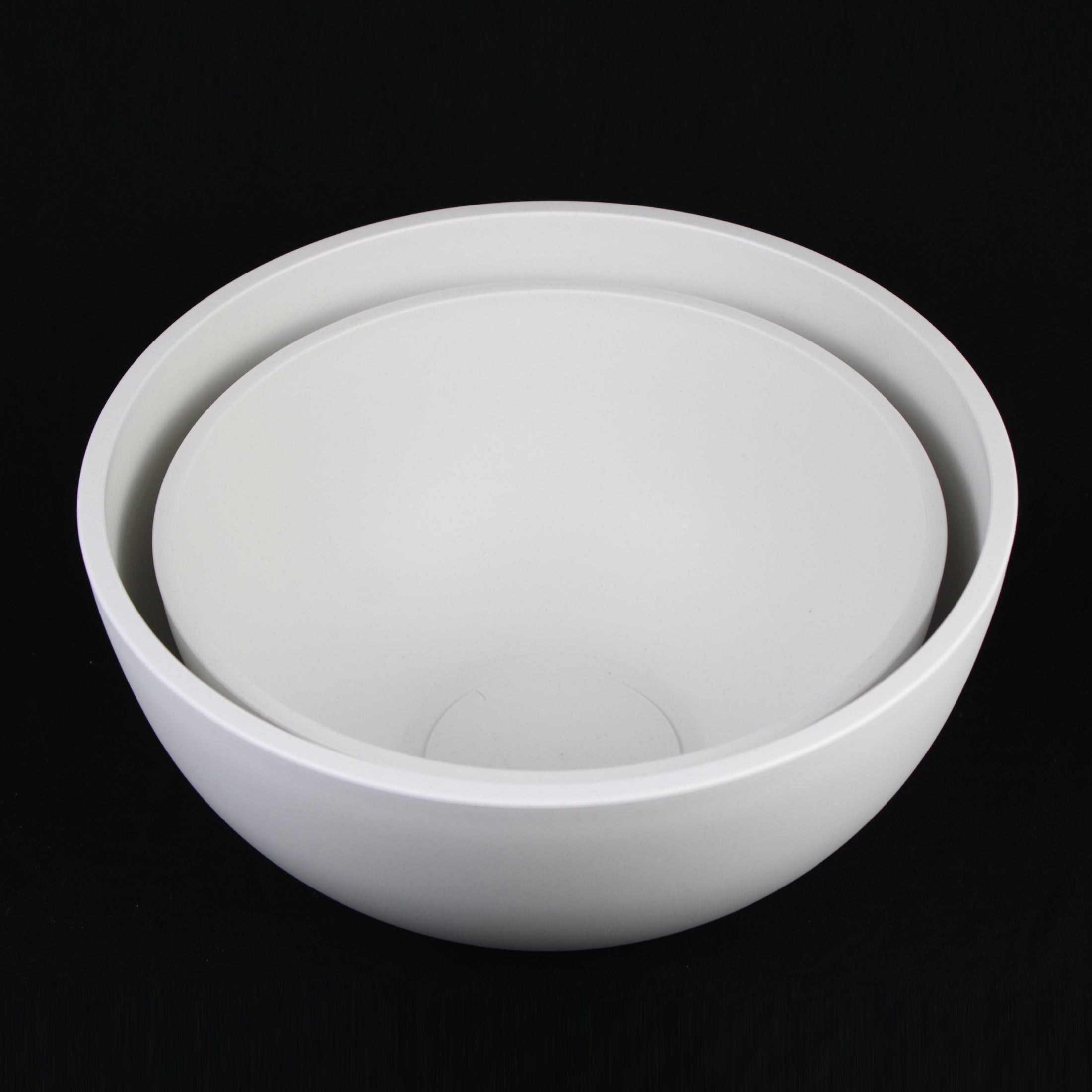 2 - Piece White Plastic Planter Bowls – Modern Minimalist Design - HearthHub