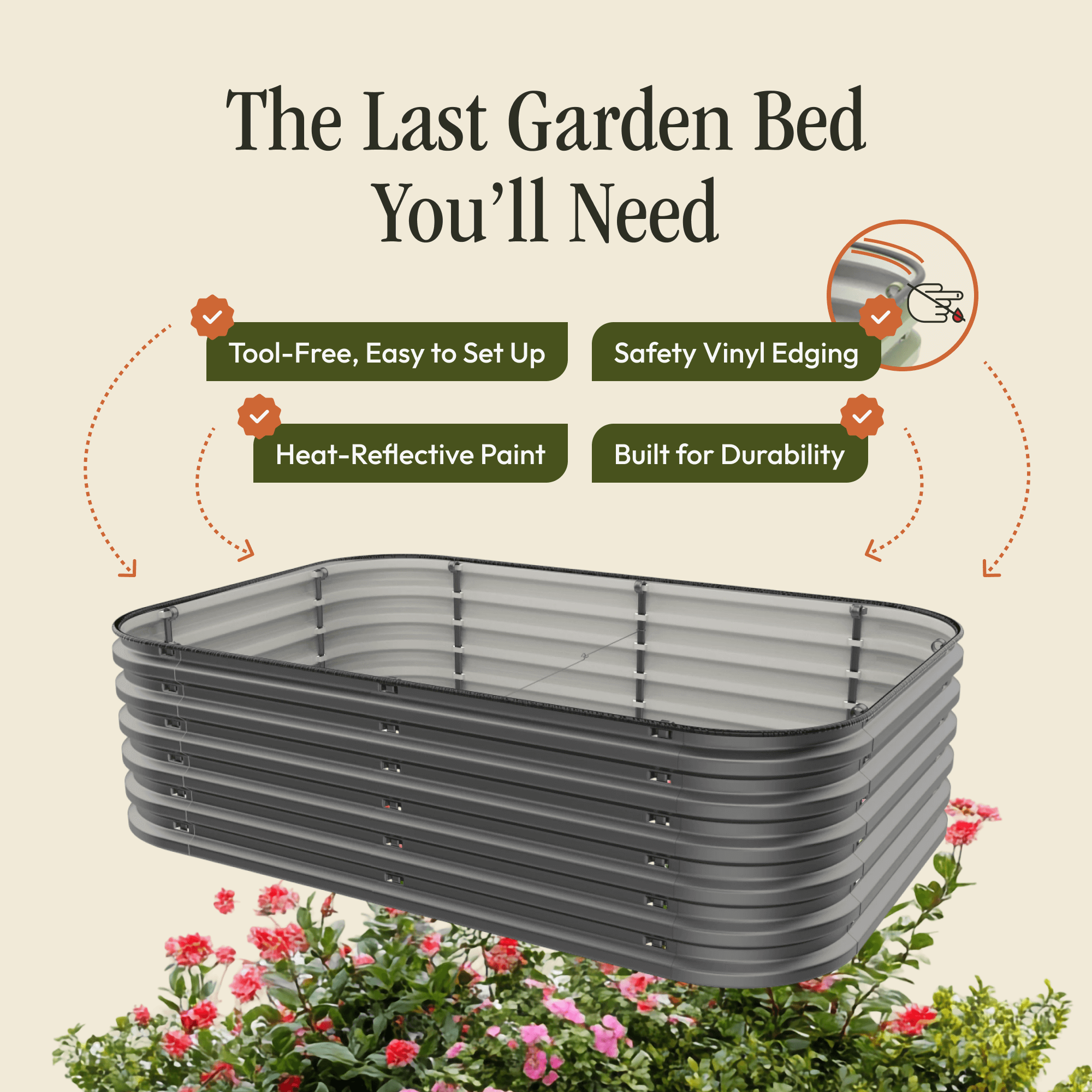 Gro - Rite "No Tools Needed" Premium Metal Raised Garden Bed Kit - HearthHub