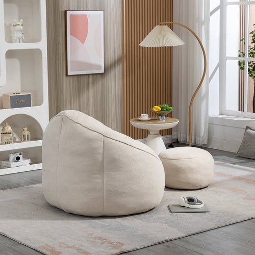LuneluX_Home – CloudSoft Bean Bag Chair with Footrest - HearthHub