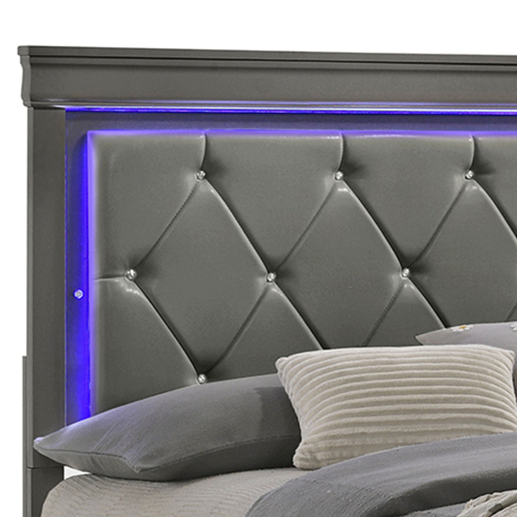 Blaze - Modern Bed With LED Headboard - HearthHub