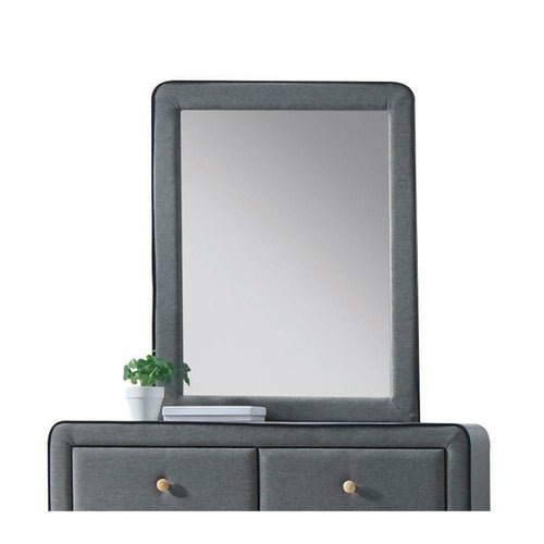 Light Gray Upholstered Vanity Mirror - HearthHub