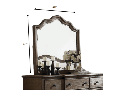 Distressed Grey Finish Beveled Wall Mirror - HearthHub