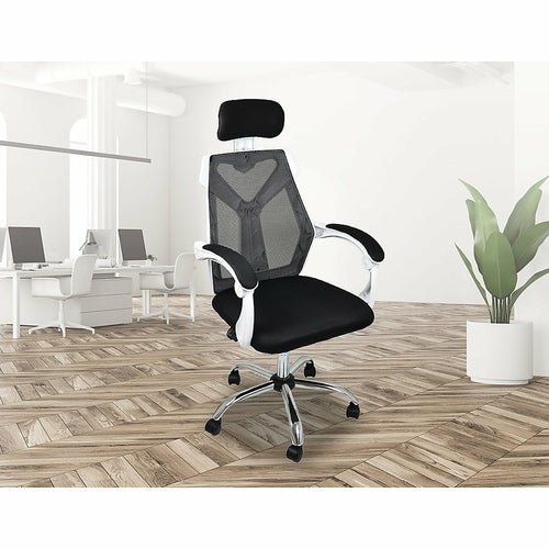 Office Chair Gaming Computer Chairs Mesh Back Foam Seat - White - HearthHub
