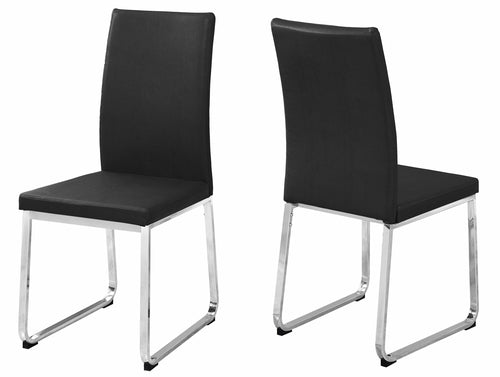 Set of 2 Grey Faux Leather and Chrome Dining Chairs - HearthHub