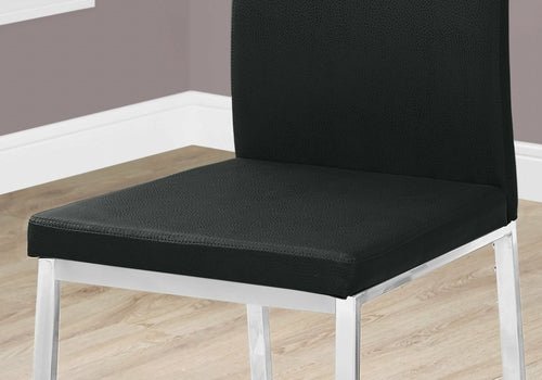 Set of 2 Grey Faux Leather and Chrome Dining Chairs - HearthHub