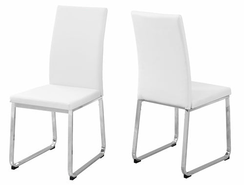 Set of 2 Grey Faux Leather and Chrome Dining Chairs - HearthHub