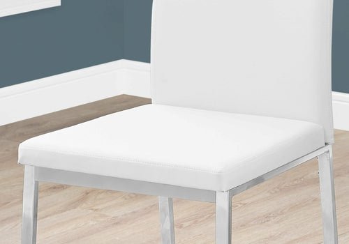 Set of 2 Grey Faux Leather and Chrome Dining Chairs - HearthHub