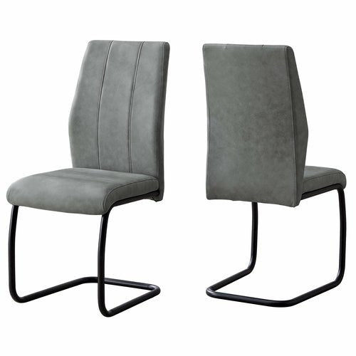 Two 77.5inches Fabric Black Metal and Polyester Dining Chairs - HearthHub