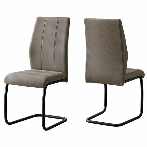 Two 77.5inches Fabric Black Metal and Polyester Dining Chairs - HearthHub