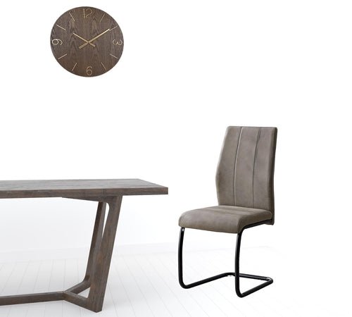 Two 77.5inches Fabric Black Metal and Polyester Dining Chairs - HearthHub