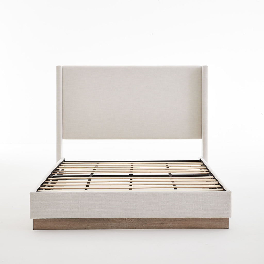 Hosford - Minimalist Upholstered Wingback Bed - HearthHub