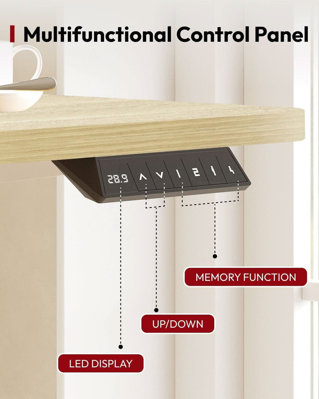 Electric Height Adjustable Standing Desk 79x32 White - HearthHub