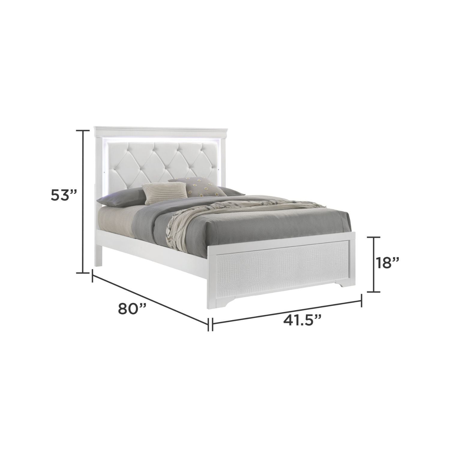 Blaze - Modern Bed With LED Headboard - HearthHub