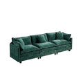 Cloud 3 Seats Sofa (Ottoman is not included) Chenille Fabric in Green - HearthHub