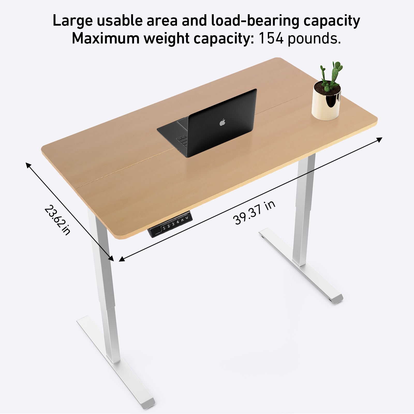 DeerRun®Electric Standing Desk, 39 x 23 Inches Height Adjustable - HearthHub