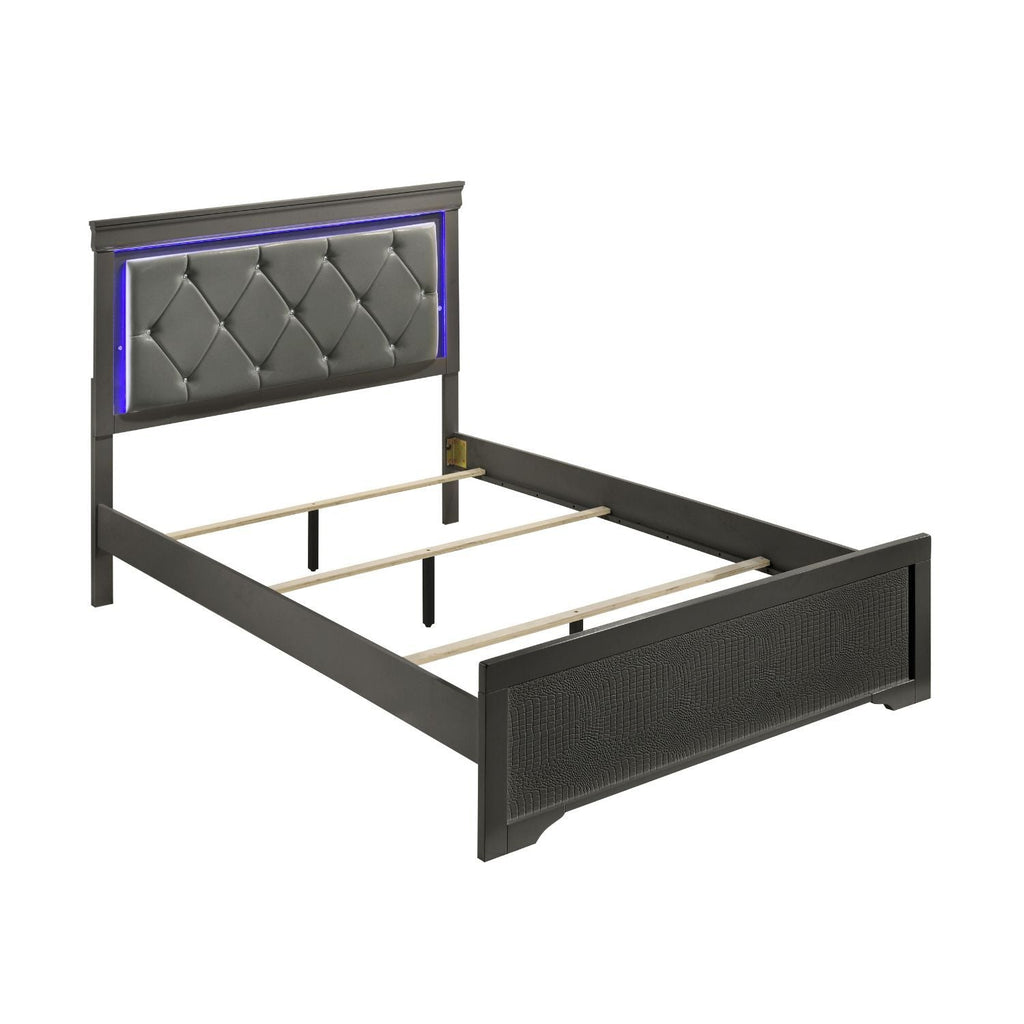 Blaze - Modern Bed With LED Headboard - HearthHub