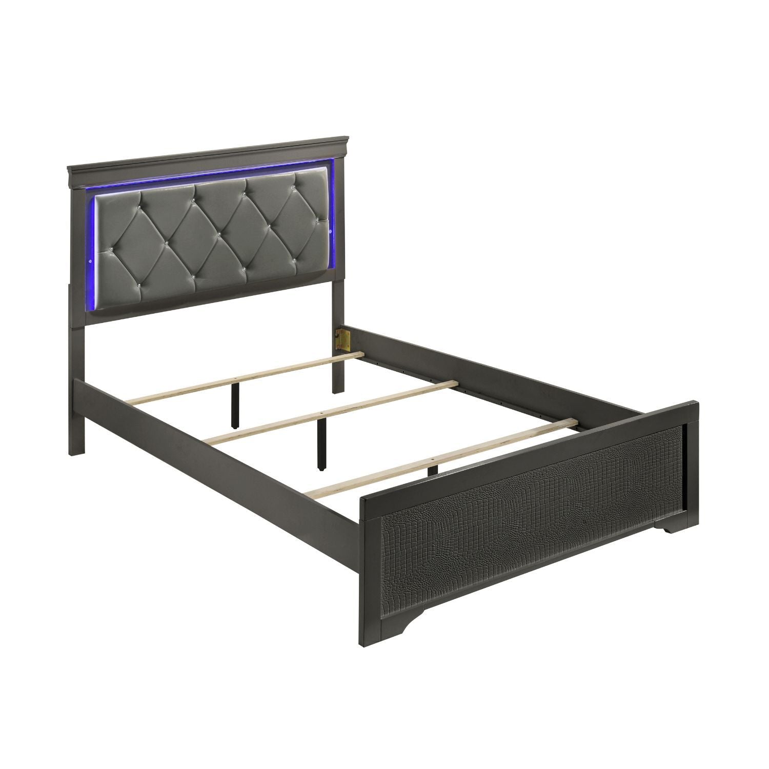 Blaze - Modern Bed With LED Headboard - HearthHub