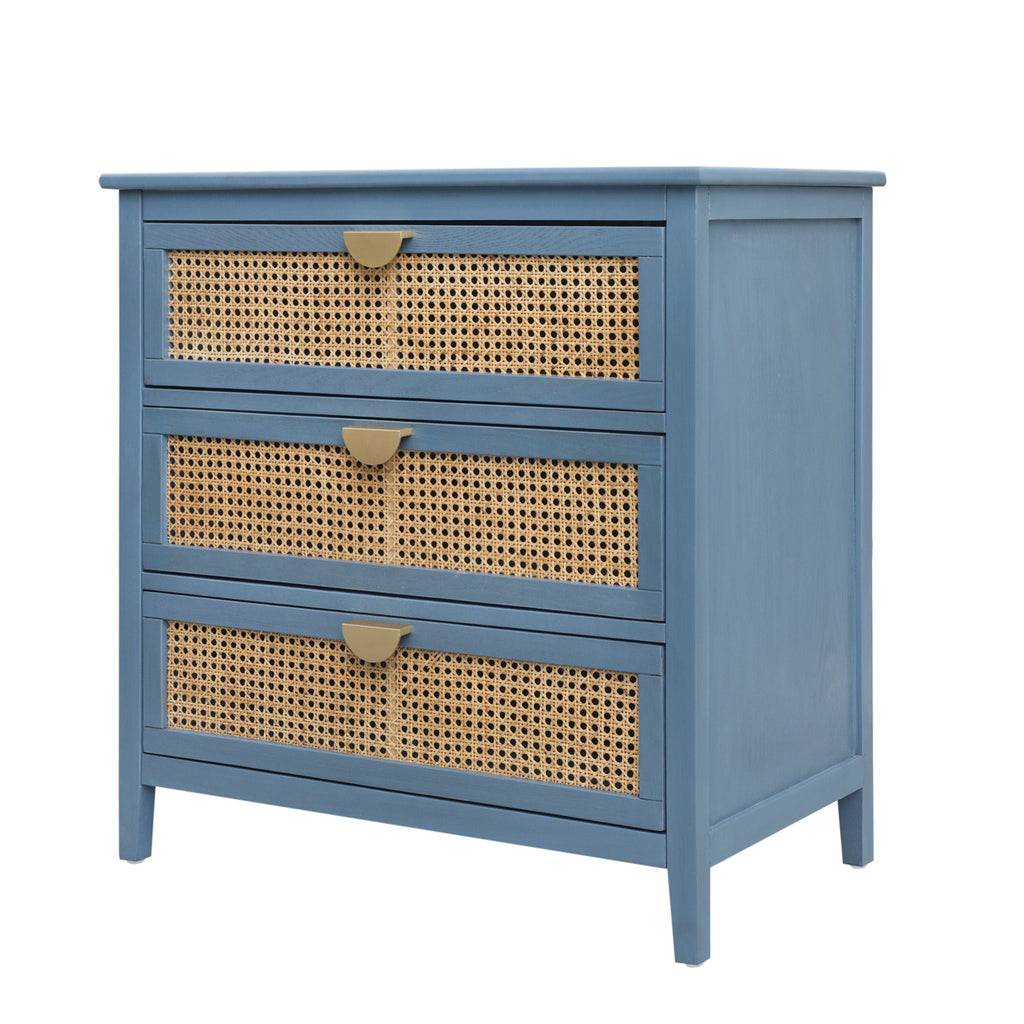 3 Drawer Cabinet, Natural Rattan, American Furniture - HearthHub
