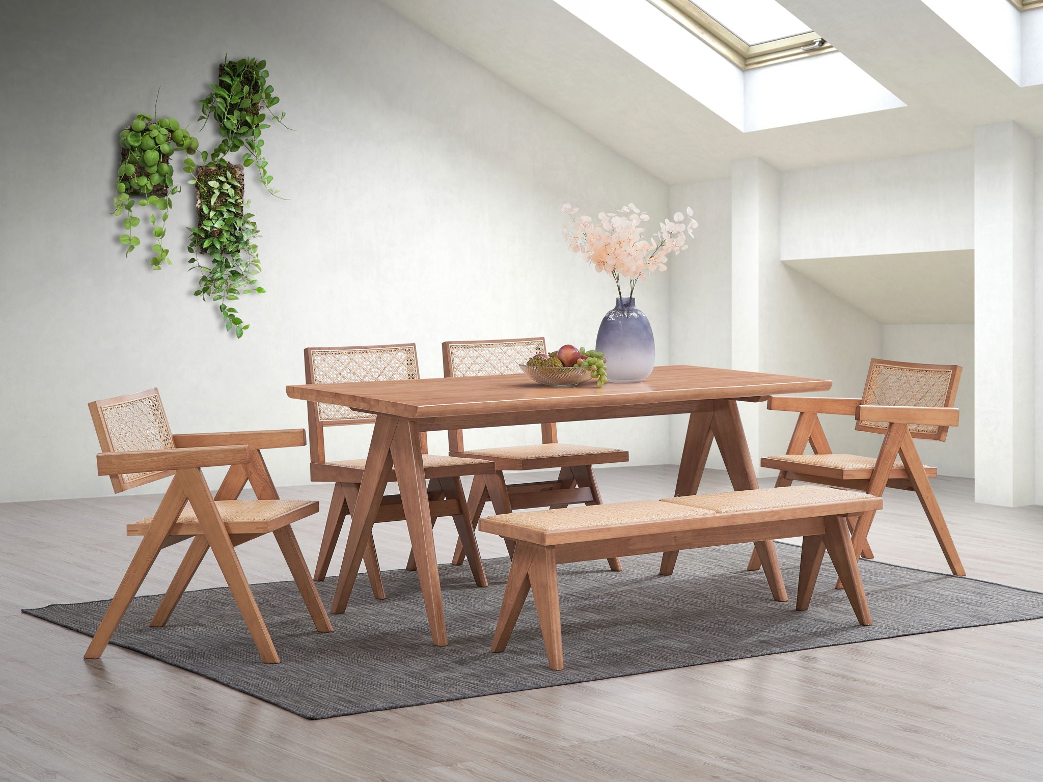 Valentina - 6 Pieces Patio Furniture Set - Rattan / Natural - HearthHub