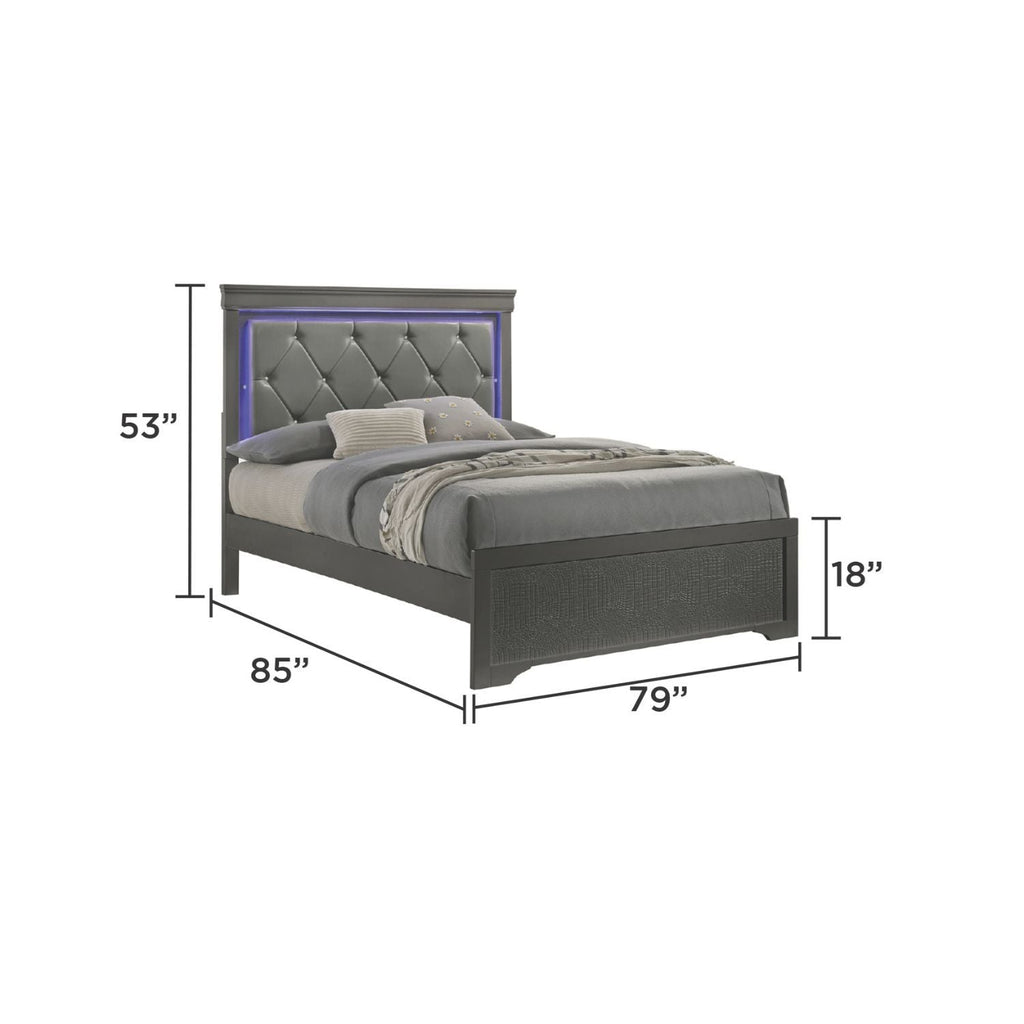 Blaze - Modern Bed With LED Headboard - HearthHub