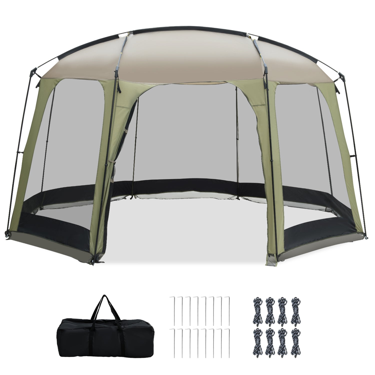 6 - 8 Person Netted Canopy Tent with Zippered Door - HearthHub