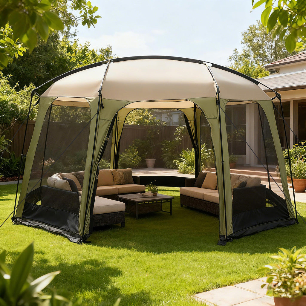 6 - 8 Person Netted Canopy Tent with Zippered Door - HearthHub