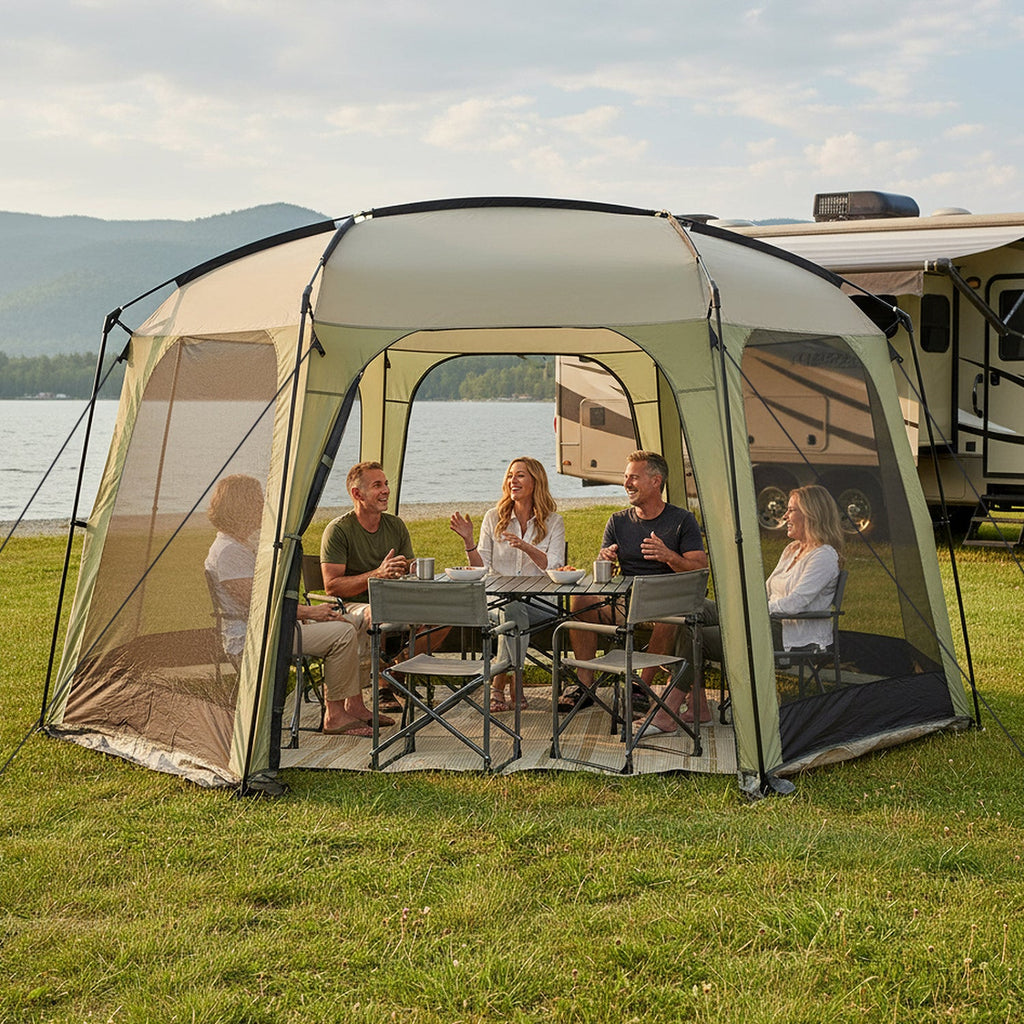 6 - 8 Person Netted Canopy Tent with Zippered Door - HearthHub