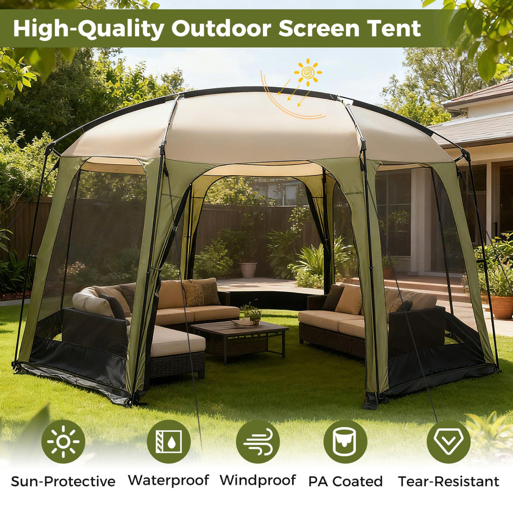 6 - 8 Person Netted Canopy Tent with Zippered Door - HearthHub