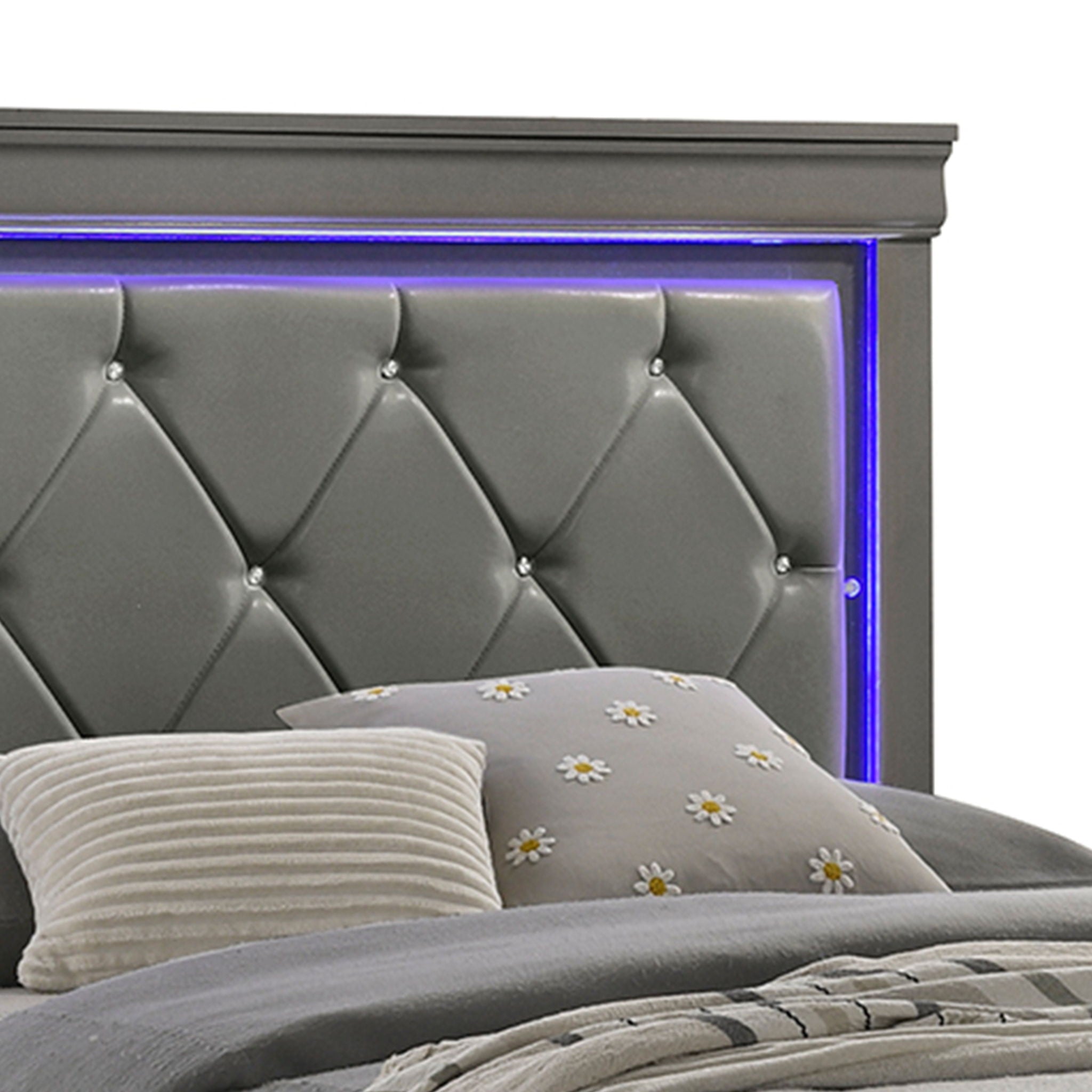 Blaze - Modern Bed With LED Headboard - HearthHub