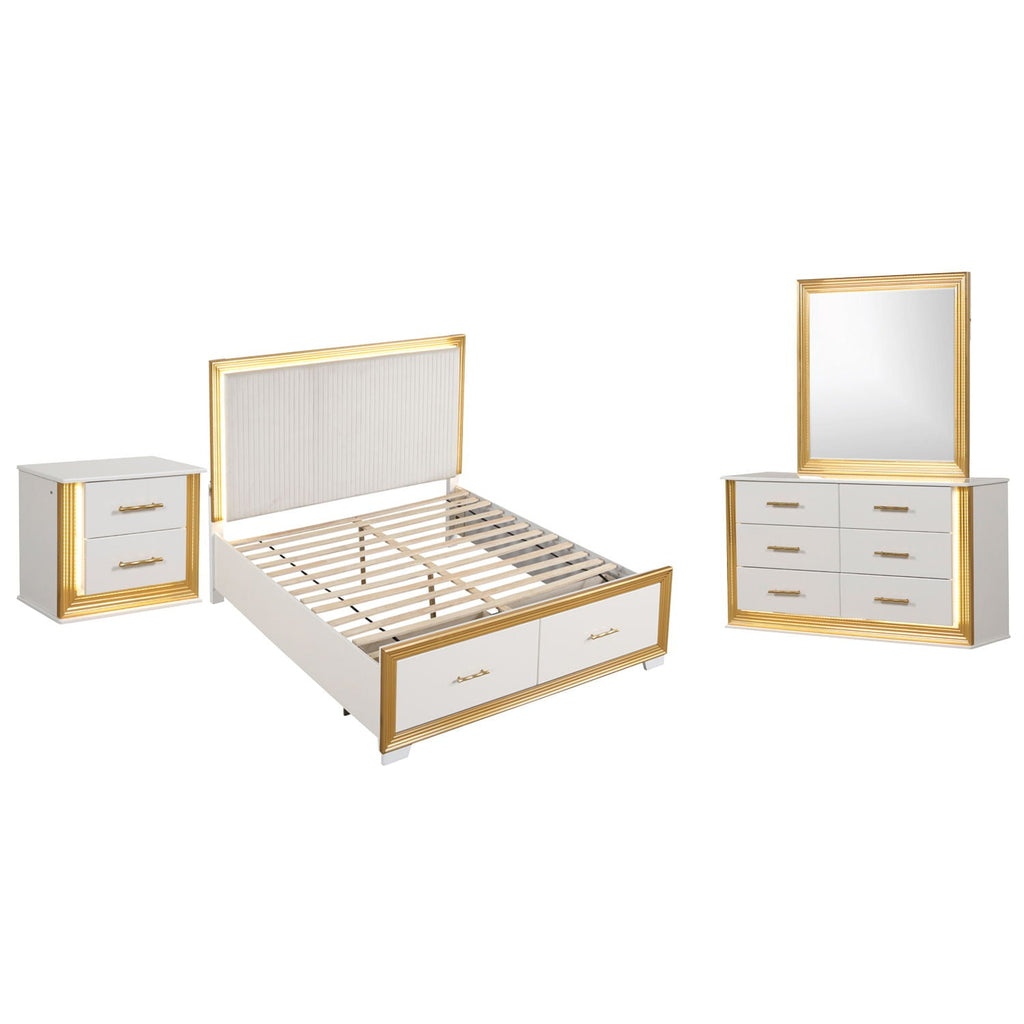 Obsession - Bedroom Set With LED - HearthHub