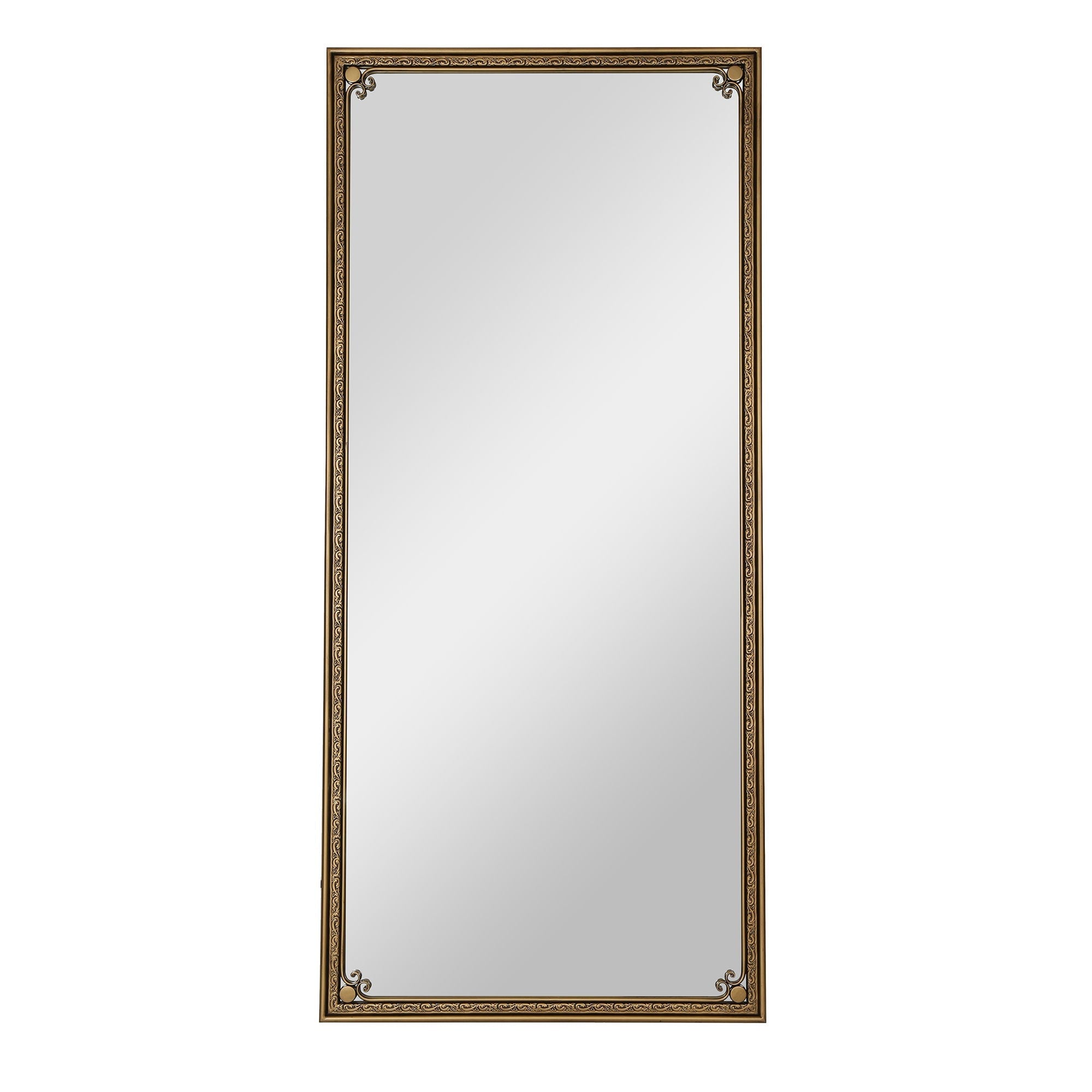 Full Length Mirror With Stand, Floor Standing Dressing - Antique Gold - HearthHub