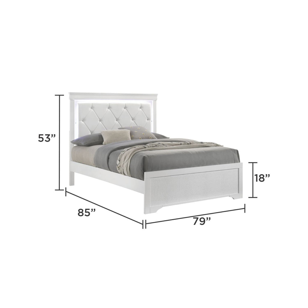 Blaze - Modern Bed With LED Headboard - HearthHub