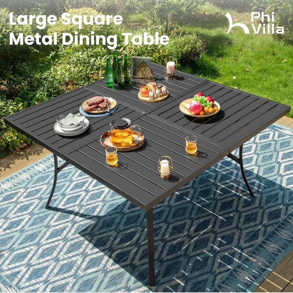 9 Piece Outdoor Dining Set Blue Patio Table With Chairs - HearthHub