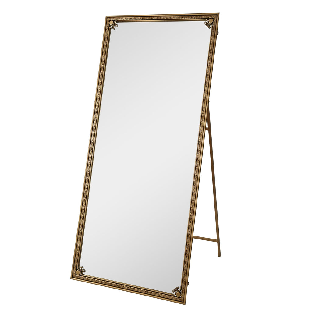 Full Length Mirror With Stand, Floor Standing Dressing - Antique Gold - HearthHub