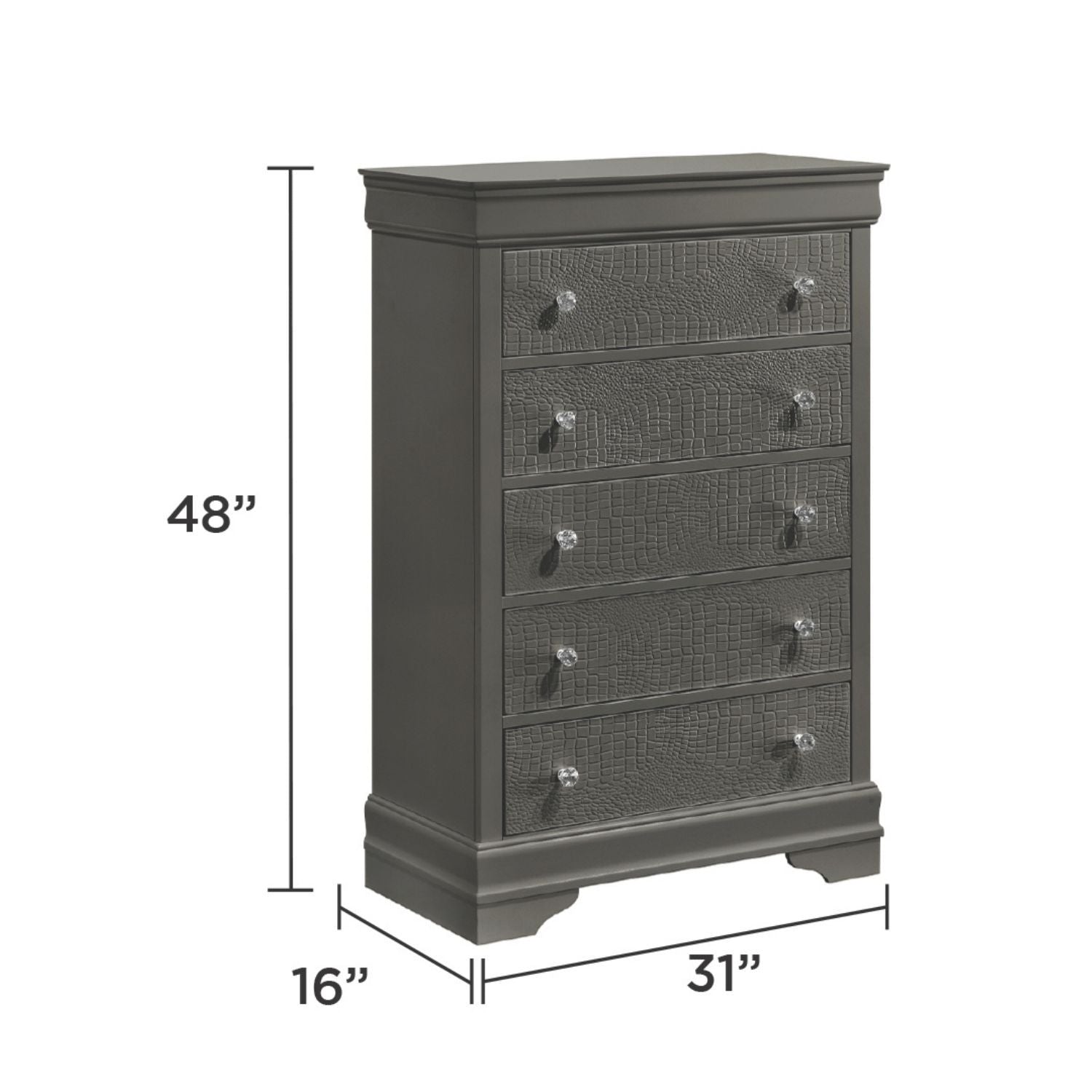 Blaze - Modern 5 Drawer Chest - HearthHub