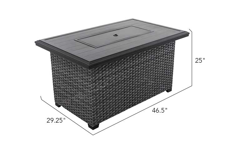Lassen Square Firepit Table - HearthHub