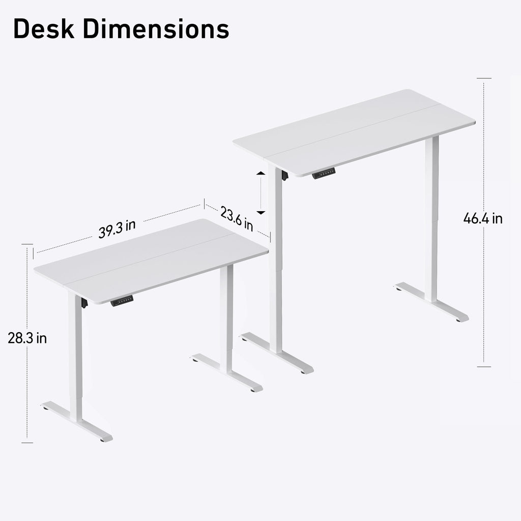 DeerRun®Electric Standing Desk, 39 x 23 Inches Height Adjustable - HearthHub