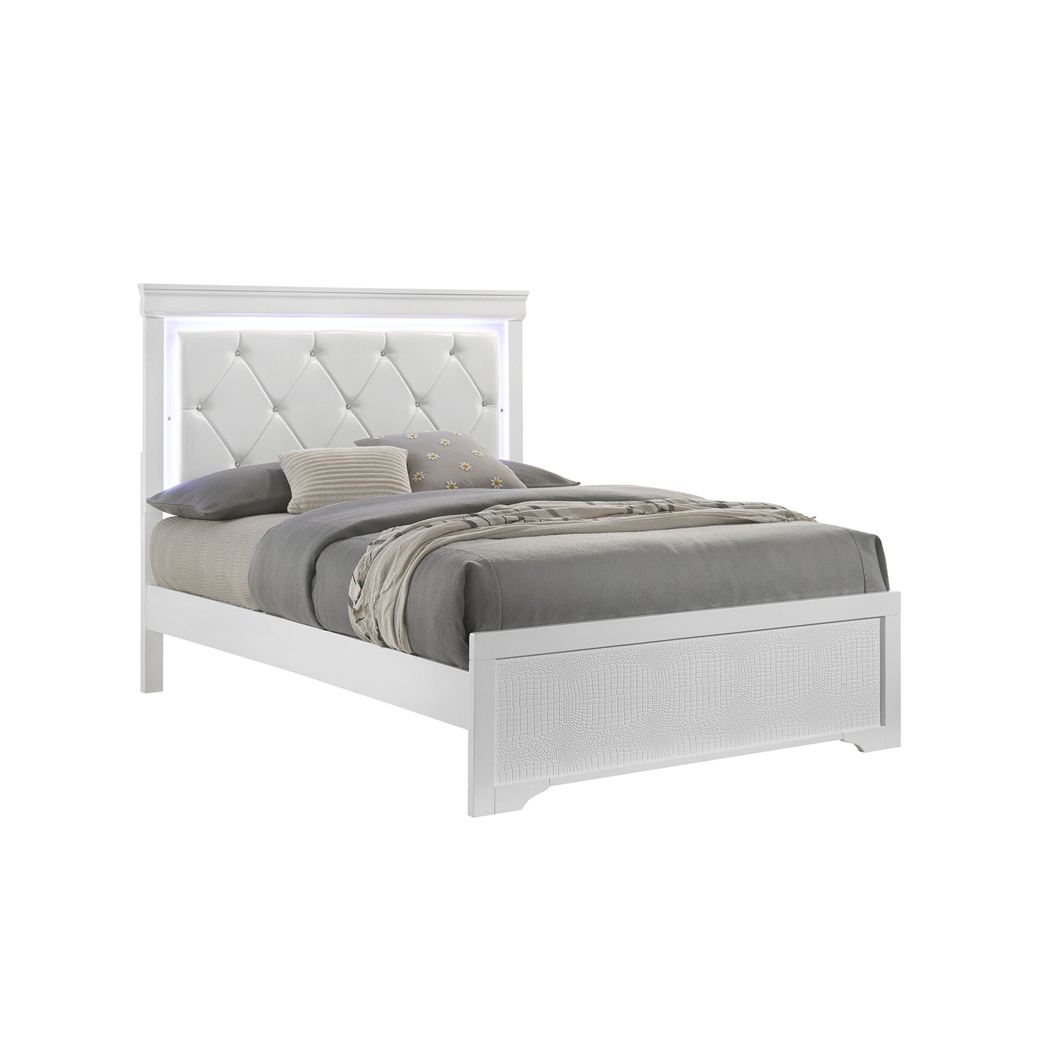 Blaze - Modern Bed With LED Headboard - HearthHub