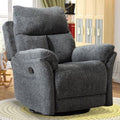 Swivel Rocker Recliner Chair Gray Fabric For Small Spaces - HearthHub