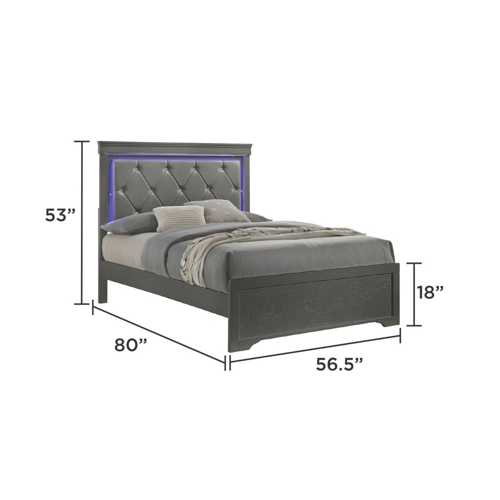 Blaze - Modern Bed With LED Headboard - HearthHub