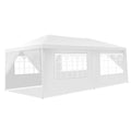 10 x 20 Feet 6 Sidewalls Canopy Tent with Carry Bag - White - HearthHub