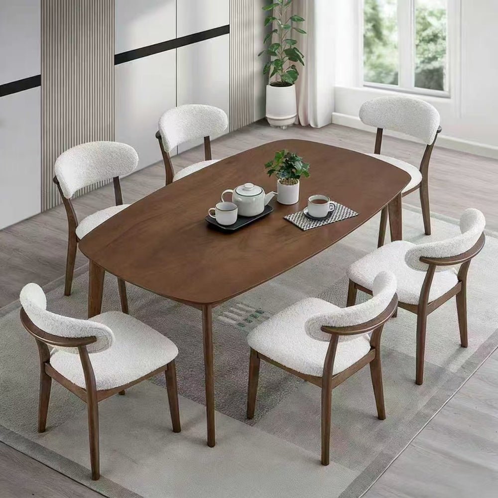 ACTU Scandinavian Dining Table Set with Upholstered Chairs for Small Spaces (Seats 4–6) - HearthHub