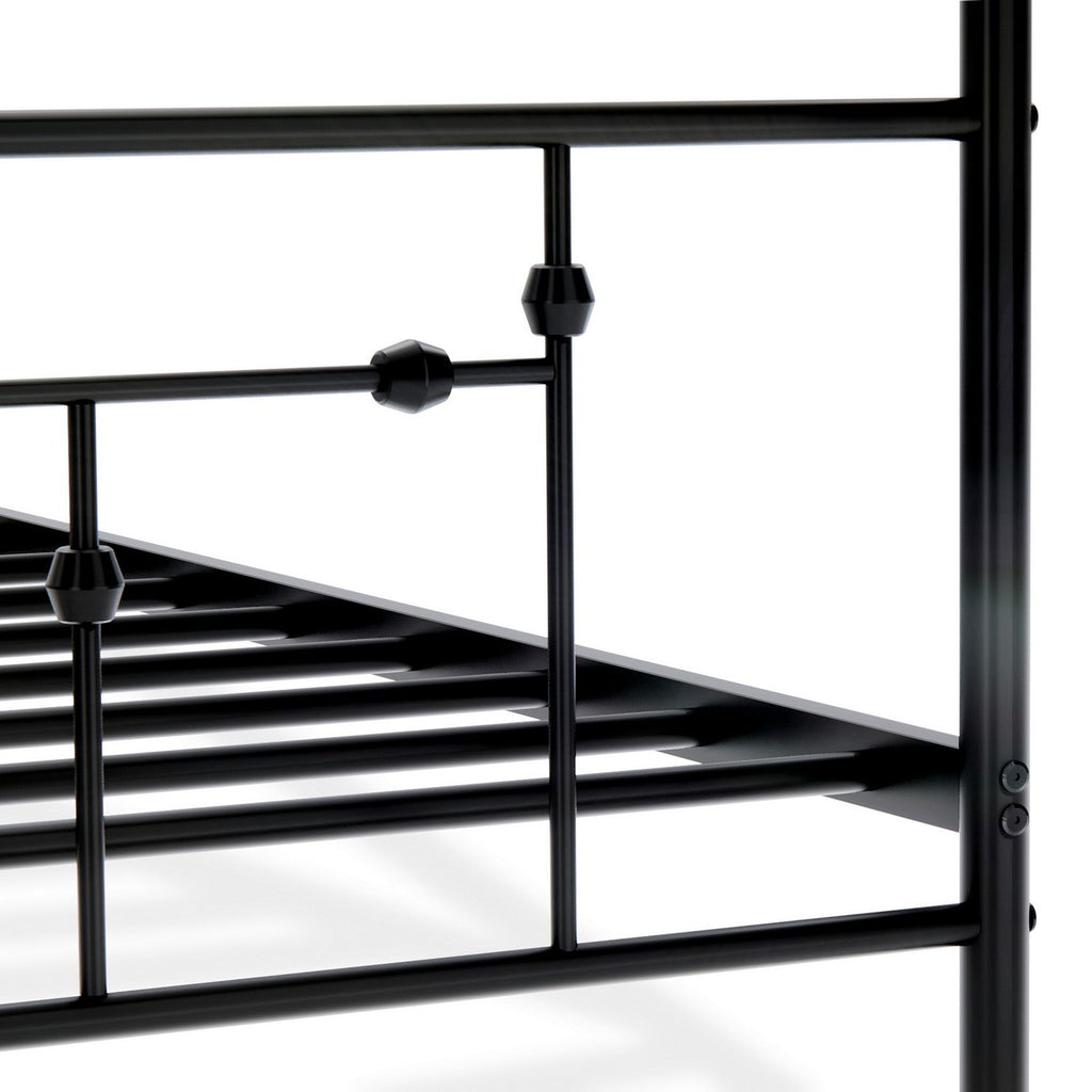 EAST WEST FURNITURE - ATQCBLK - Anniston Canopy Bed with Deluxe Style Headboard and Footboard - Luxurious Metal Frame in Powder Coating Black - HearthHub