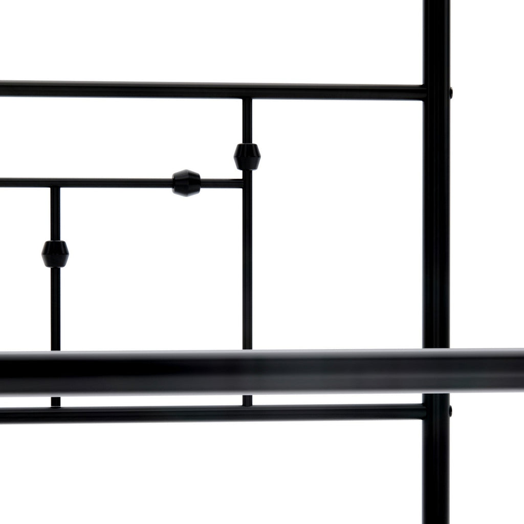 EAST WEST FURNITURE - ATQCBLK - Anniston Canopy Bed with Deluxe Style Headboard and Footboard - Luxurious Metal Frame in Powder Coating Black - HearthHub